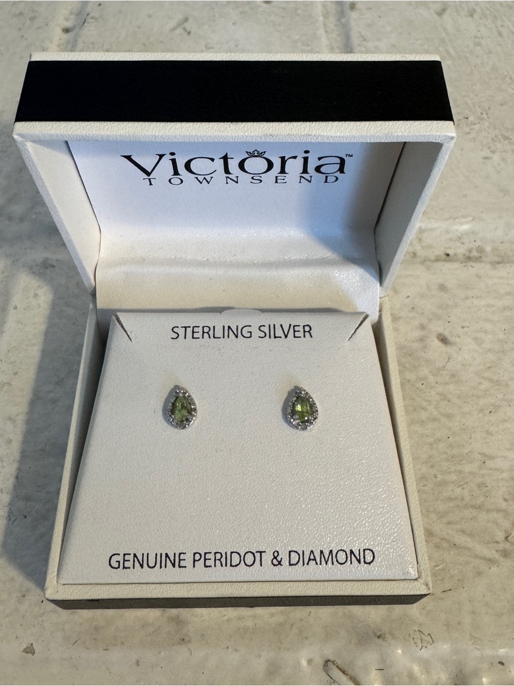 Victoria Townsend Sterling Silver Genuine Peridot & Diamond Accent Stud Earrings